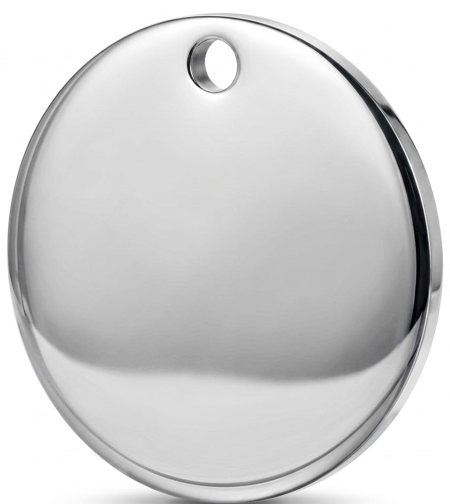 Personalised Pet ID Tag — Round Shape | Stainless Steel | Silver