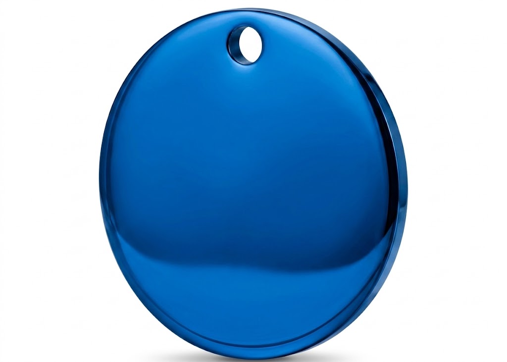 Personalised Pet ID Tag — Round Shape | Stainless Steel | Blue