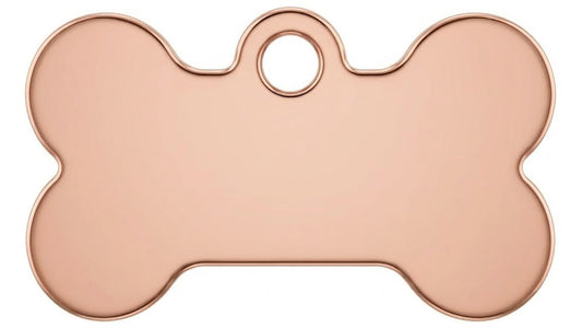 Personalised Pet ID Tag — Bone Shape | Stainless Steel | Rose Gold