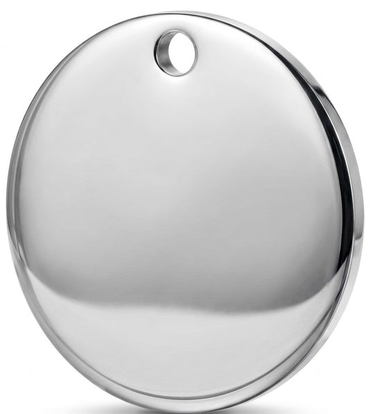 Personalised Pet ID Tag — Round Shape | Stainless Steel | Silver